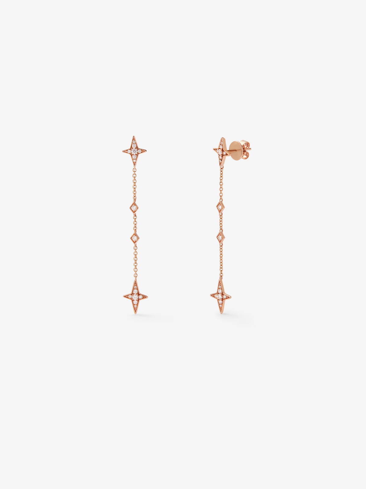 18K rose gold earrings with diamonds 0.28 cts