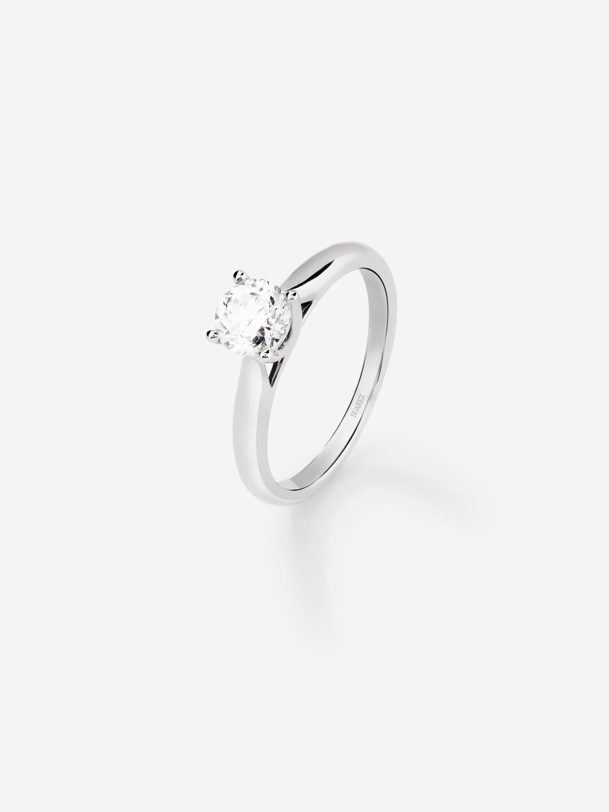 18K White Gold Engagement Solitaire with 0.50 Carat Center Diamond