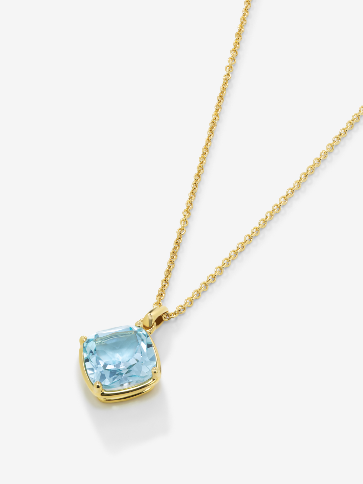 18K Yellow Gold Pendant Chain with Topaz
