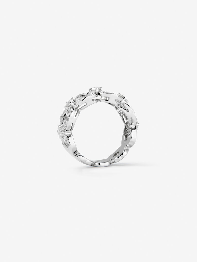 18K white gold ring with white diamonds in 1.05 cts image number 5
