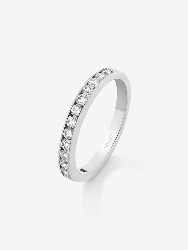 Half ring in 18K white gold with 16 brilliant-cut diamonds with a total of 0.5 cts image number 0