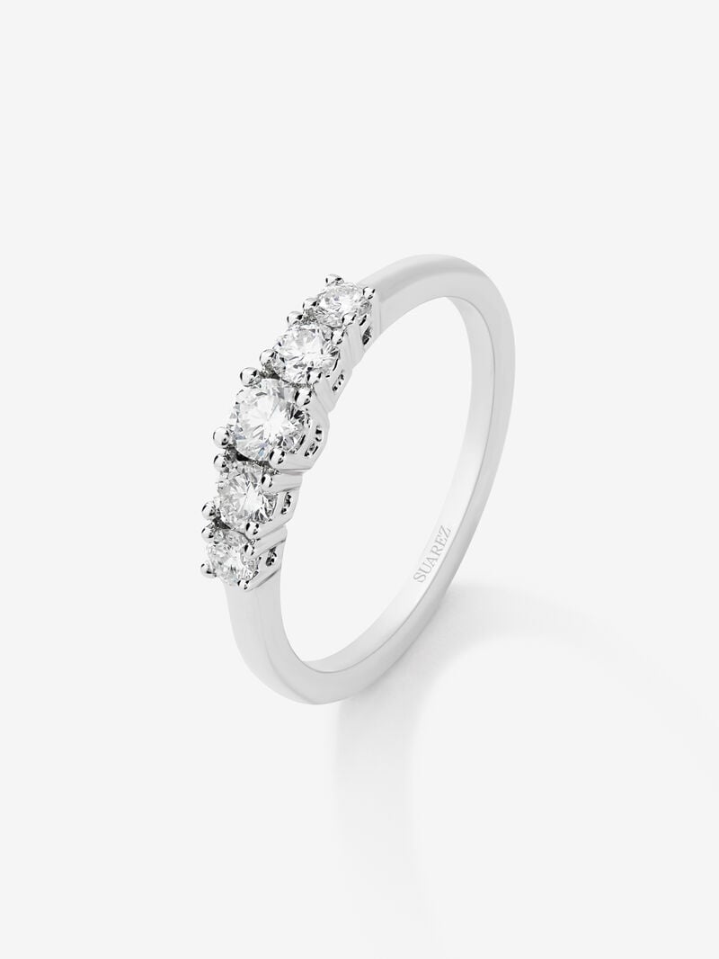 18K White Gold Cinquillo Ring with 0.77 CTS diamonds image number 0