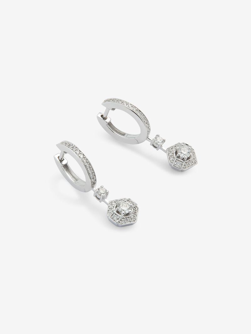 18K white gold earrings with 0.25 ct brilliant cut diamonds image number 2