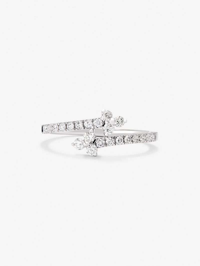 You and me ring in 18K white gold with 22 brilliant-cut diamonds with a total of 0.17 cts image number 2