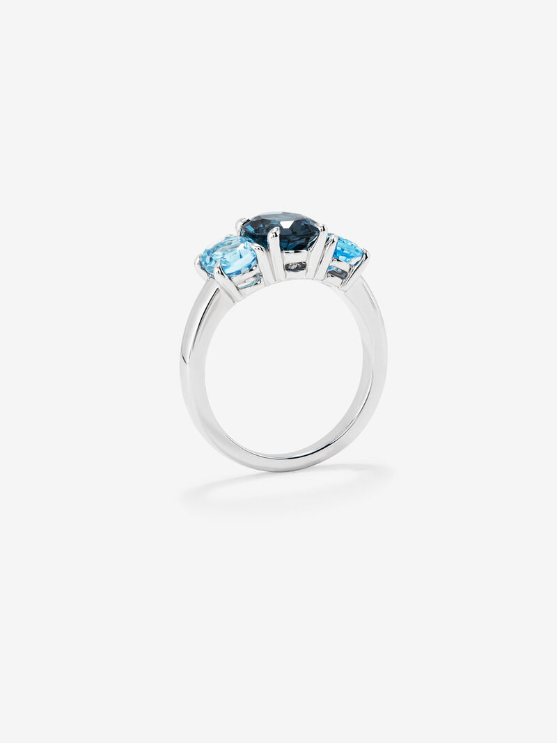 925 Silver Trio Ring with Topaz image number 4