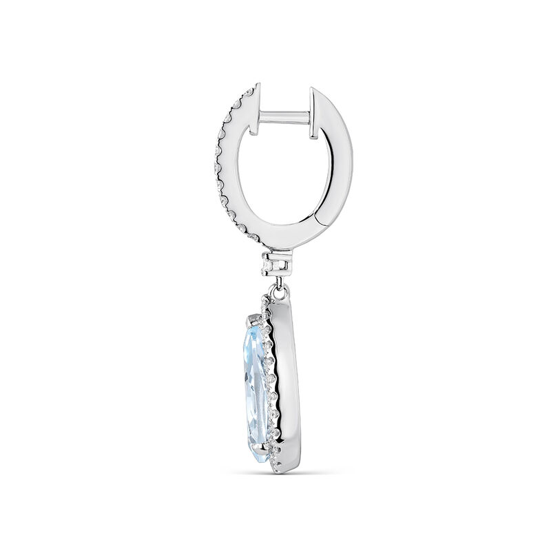18kt white gold teardrop earrings with a 2ct Sky blue topaz stone and diamonds, PE11002-OBDSKY105X65_V