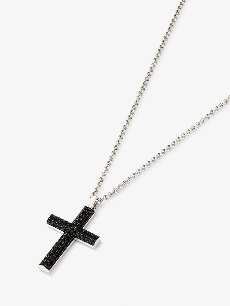 925 silver pendant with a cross of 75 brilliant-cut black spinels with a total of 1.04 cts image number 2