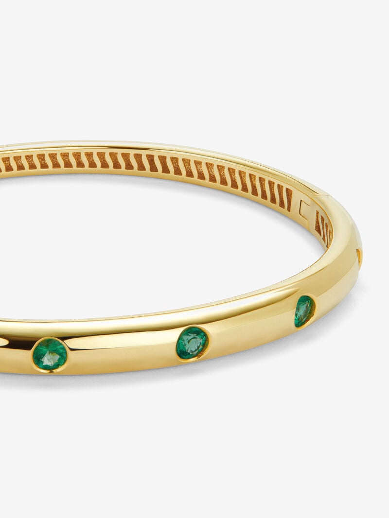 18K yellow gold bracelet with 1.02 ct brilliant cut emeralds image number 2
