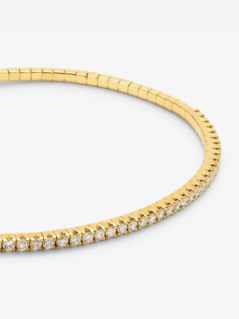Rigid 18K yellow gold bracelet with 42 brilliant-cut diamonds with a total of 0.75 cts image number 2