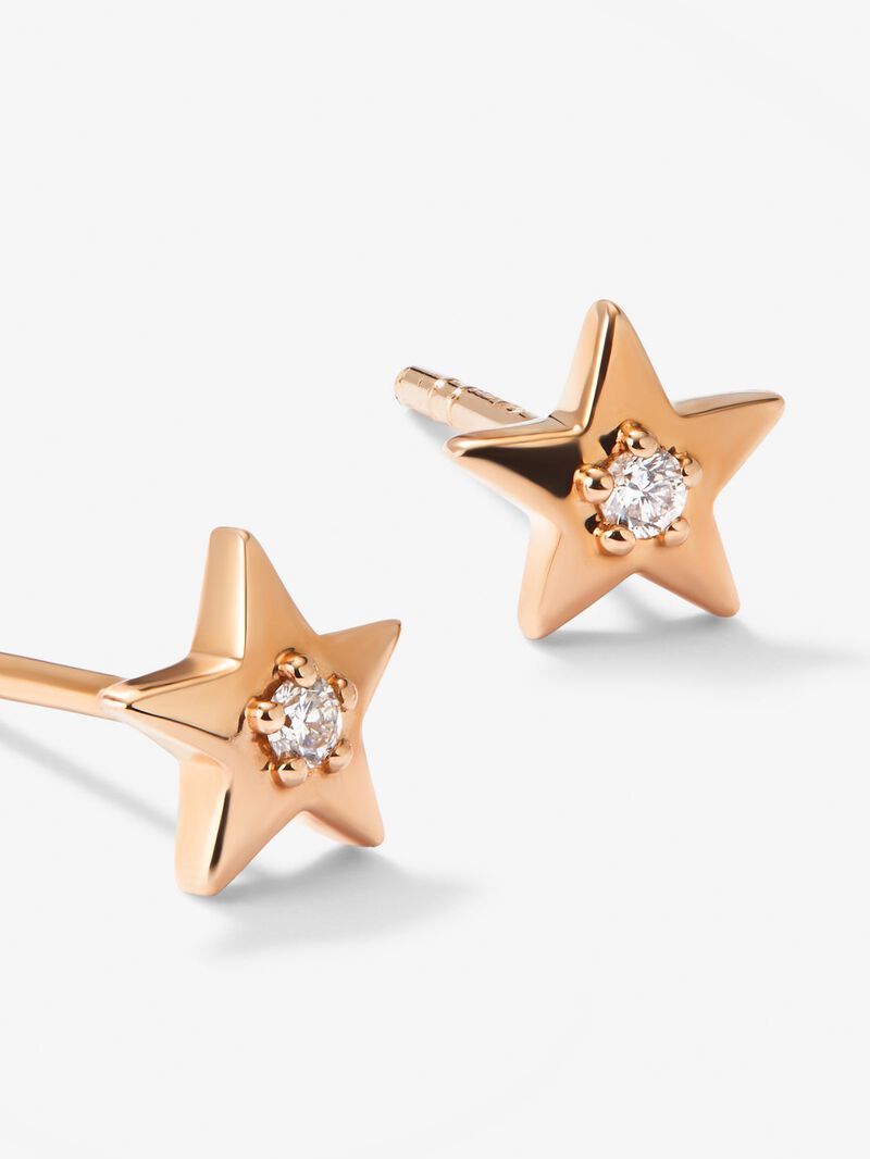 18kt rose gold earrings with diamonds image number 2