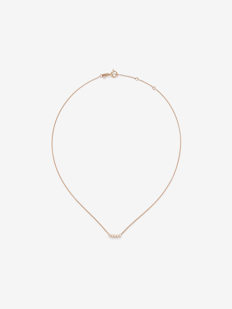 18K Rose Gold Choker Necklace with Diamonds image number 0