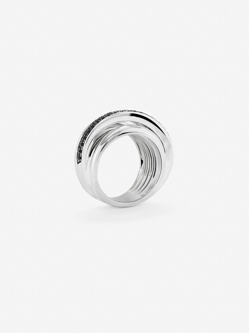 Silver multi-arm ring with 57 brilliant-cut black spinels with a total of 0.71 cts image number 4