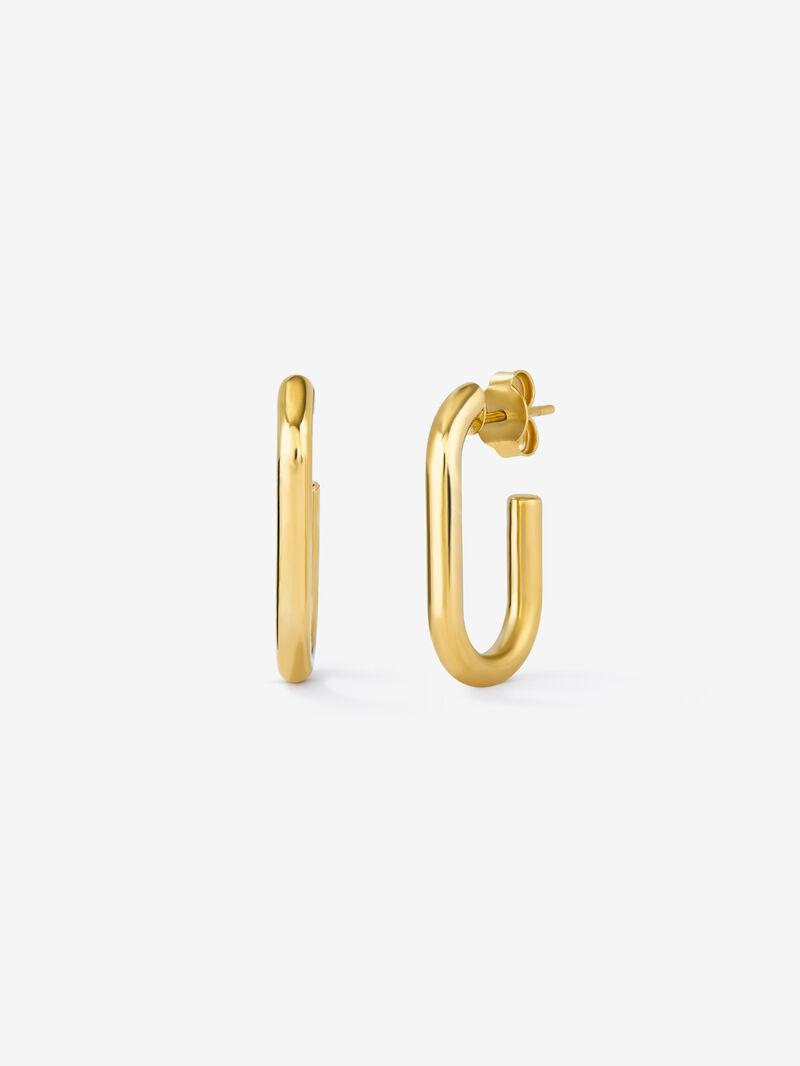Short forza chain earrings in 18k yellow gold. image number 0