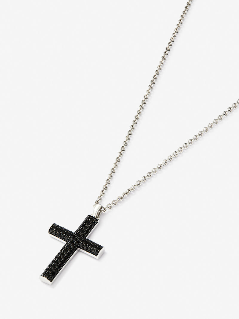 925 Silver cross pendant chain with spinels image number 2