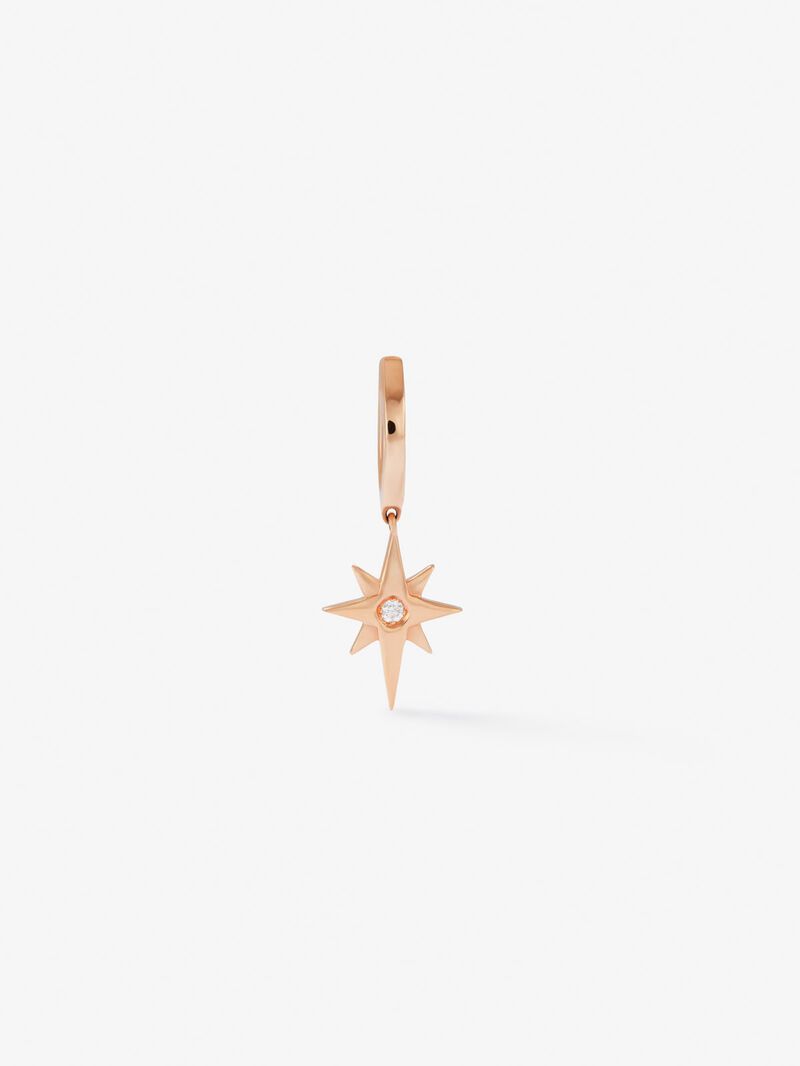 Individual 18K rose gold earring with 0.05 ct brilliant cut diamond image number 0
