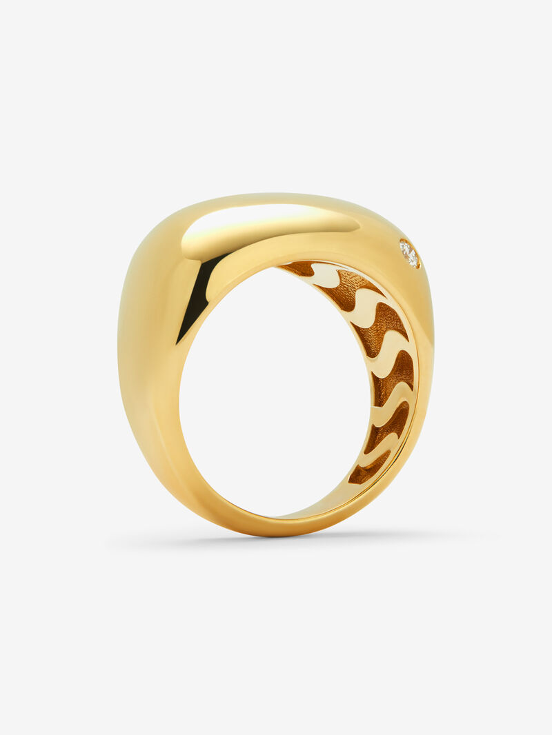 18K yellow gold ring with 0.04 ct brilliant cut diamond image number 4