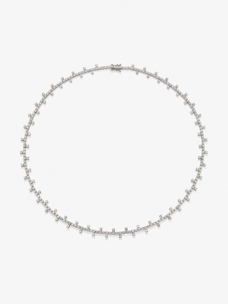 18K white gold necklace with 259 brilliant-cut diamonds with a total of 5.4 cts image number 0