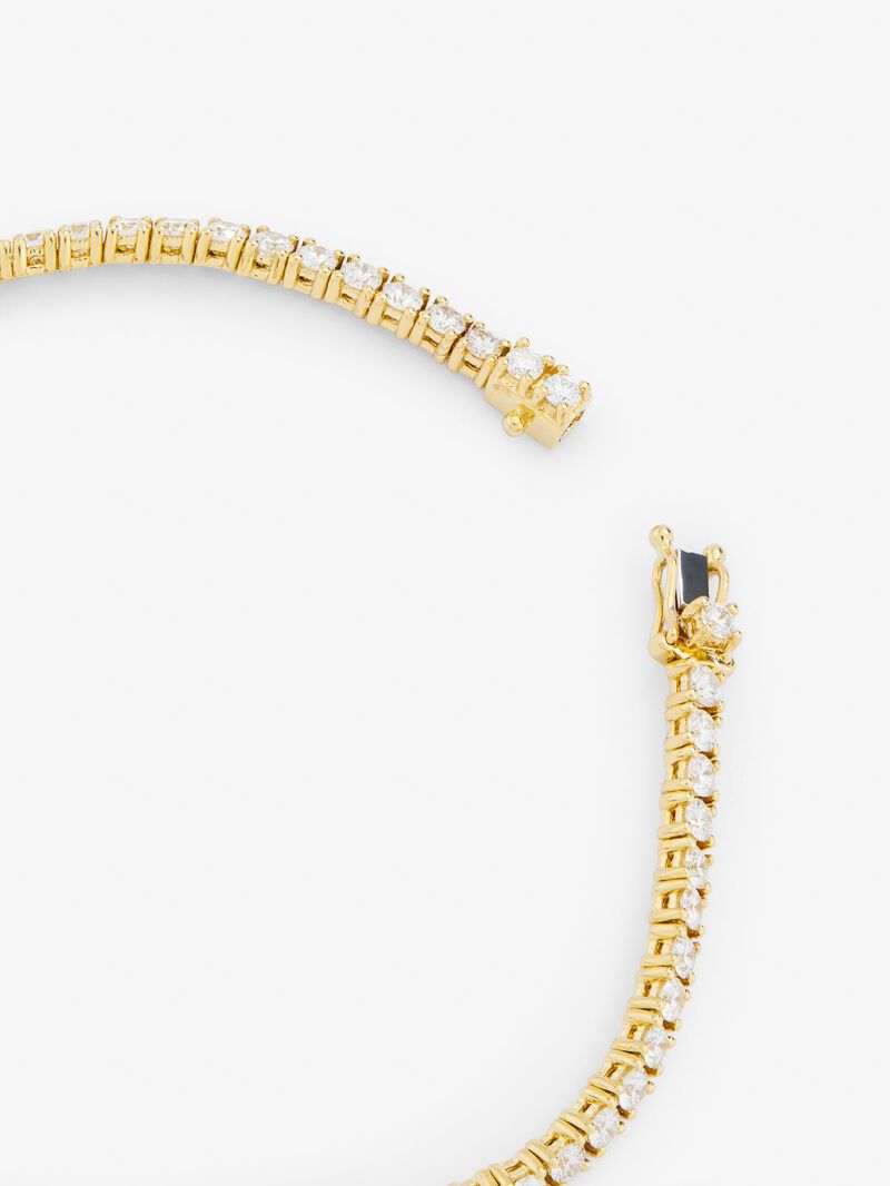 18K yellow gold rivière bracelet with bright type size of 3.11 cts image number 4