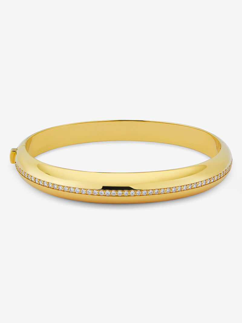 Rigid 18K Yellow Gold Bracelet with Pavé Brilliant-Cut Diamonds image number 0