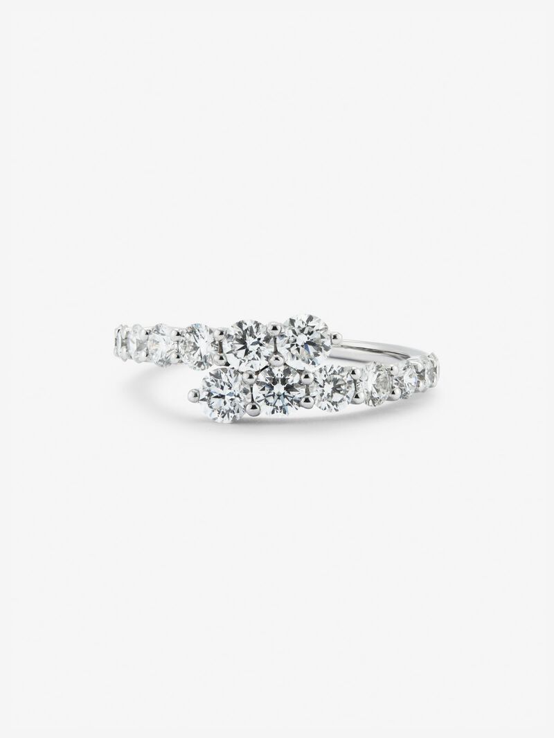 You and I of 18K White Gold with White Diamonds in Bright Size of 1.15 CTS image number 2
