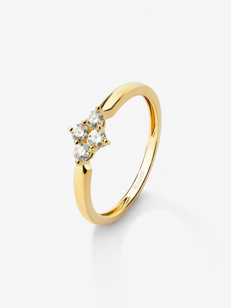 18K yellow gold ring with white diamonds of 0.25 cts image number 0