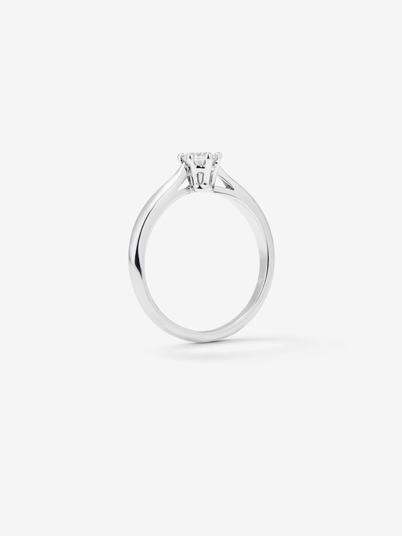 18K white gold solitary ring with white diamond in 0.2 cts image number 4