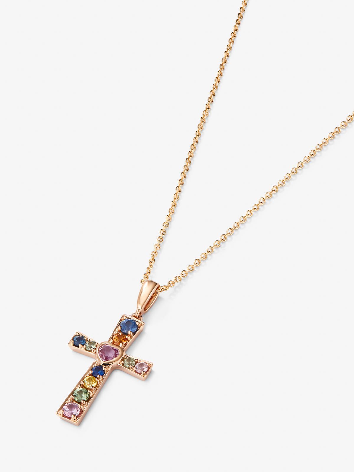 18k rose new arrivals gold cross necklace