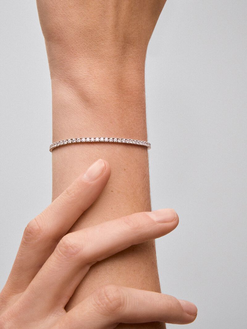 18K White Gold Diamond Riviere Bracelet image number 2