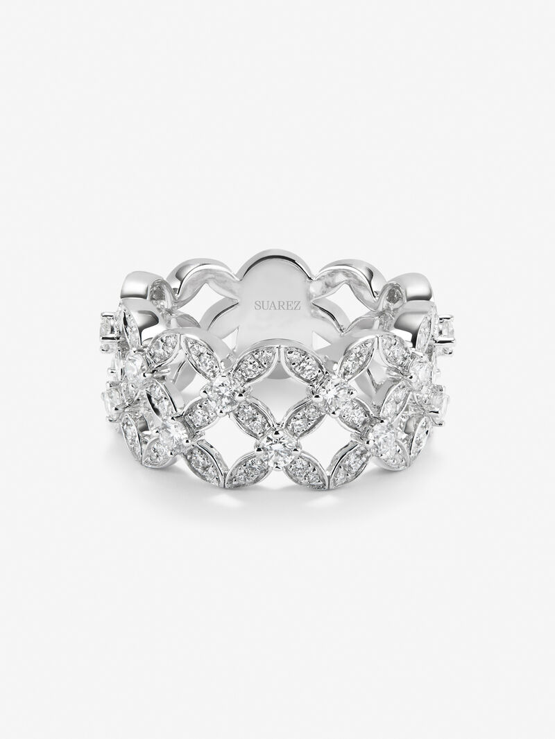 18K white gold ring with 97 brilliant-cut diamonds with a total of 1.14 cts image number 2