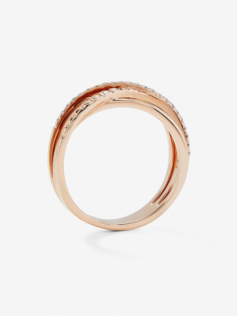 18K rose gold cross ring with 25 brilliant-cut diamonds with a total of 0.15 cts image number 4