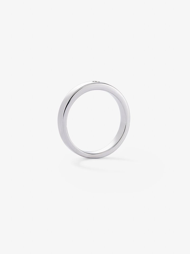 18K White Gold Wedding Alliance Ring with Diamond image number 4
