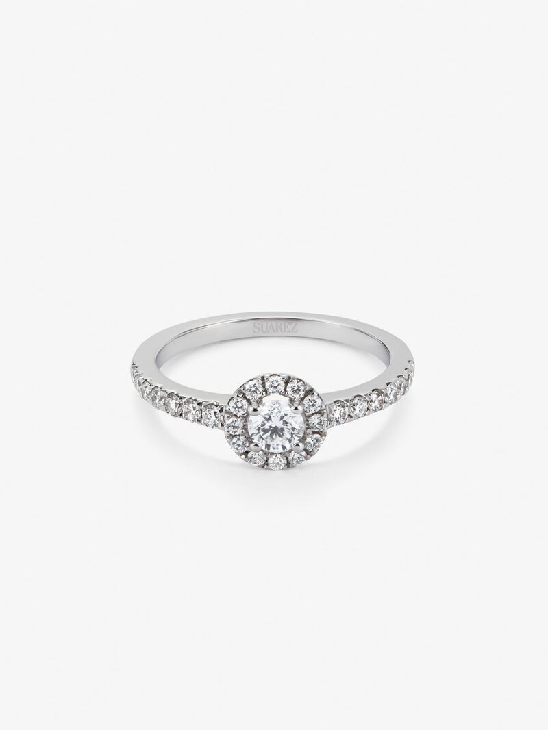 18K white gold solitaire engagement ring with diamond image number 2