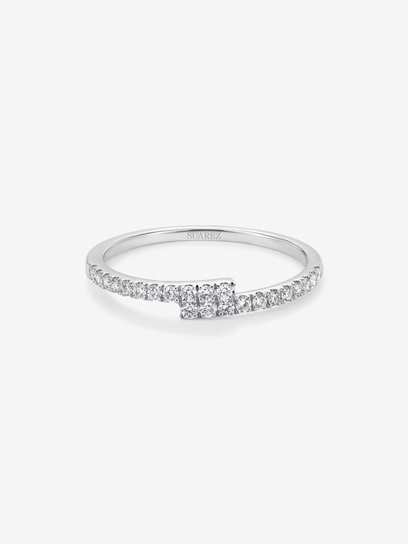 You and me ring in 18K white gold with 22 brilliant-cut diamonds with a total of 0.18 cts image number 1
