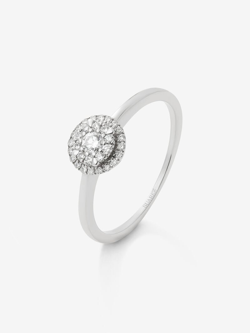 18K white gold ring with 31 brilliant-cut diamonds with a total of 0.19 cts image number 0