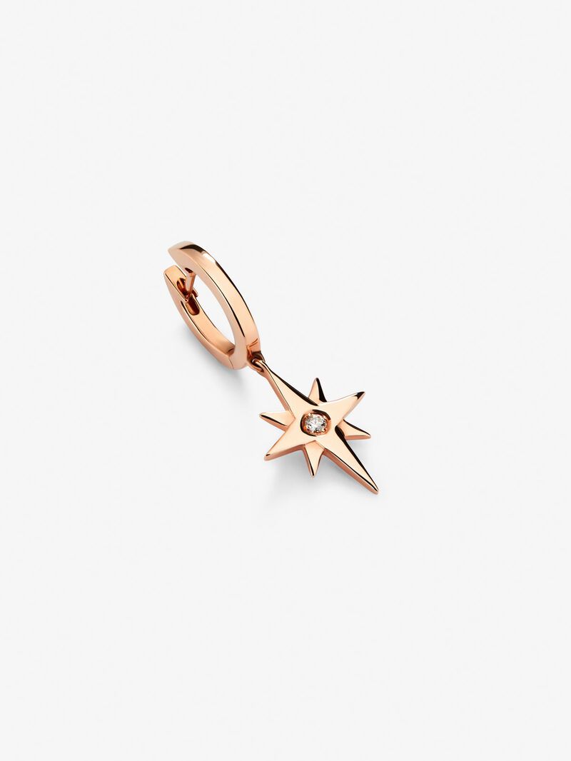 Individual 18K rose gold earring with 0.05 ct brilliant cut diamond image number 6