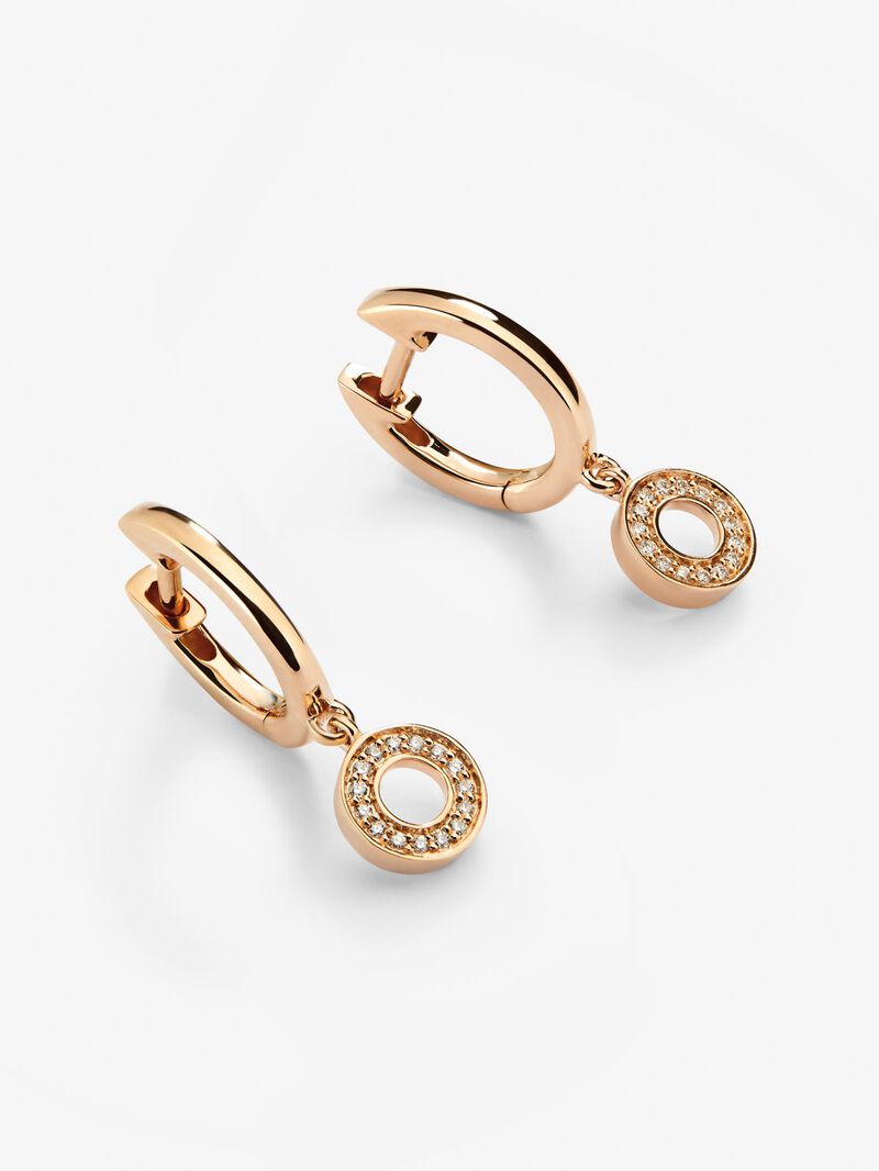 18kt rose gold earrings with diamonds image number 2