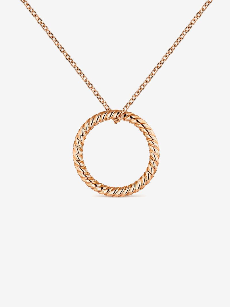 18kt Rose Gold Gallonated Circle Pendant image number 2