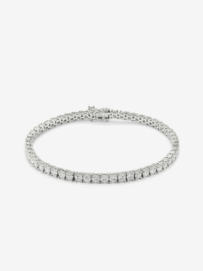 18K white gold riviere diamond bracelet image number 0