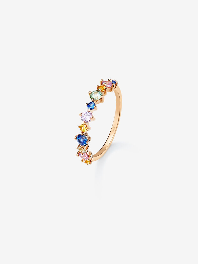 18K Rose Gold Ring with Multicolor Sapphire image number 0