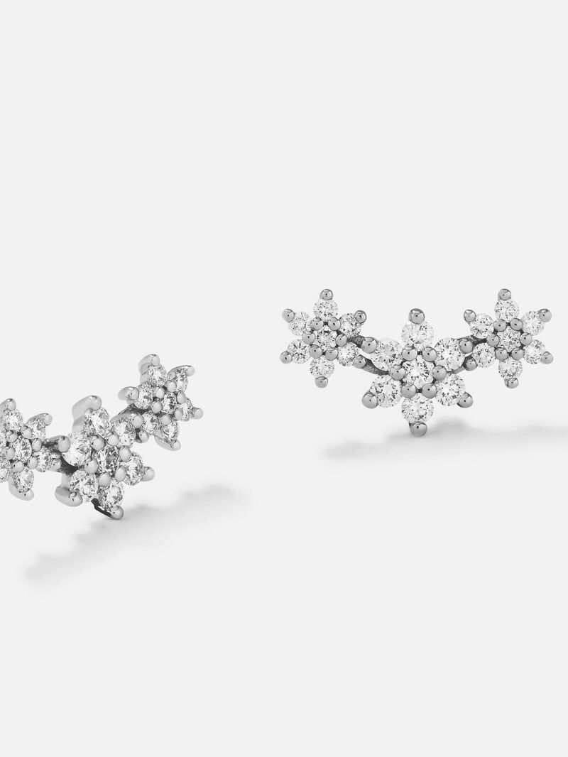 18K white gold earrings with 42 brilliant-cut diamonds with a total of 1.51 cts image number 2