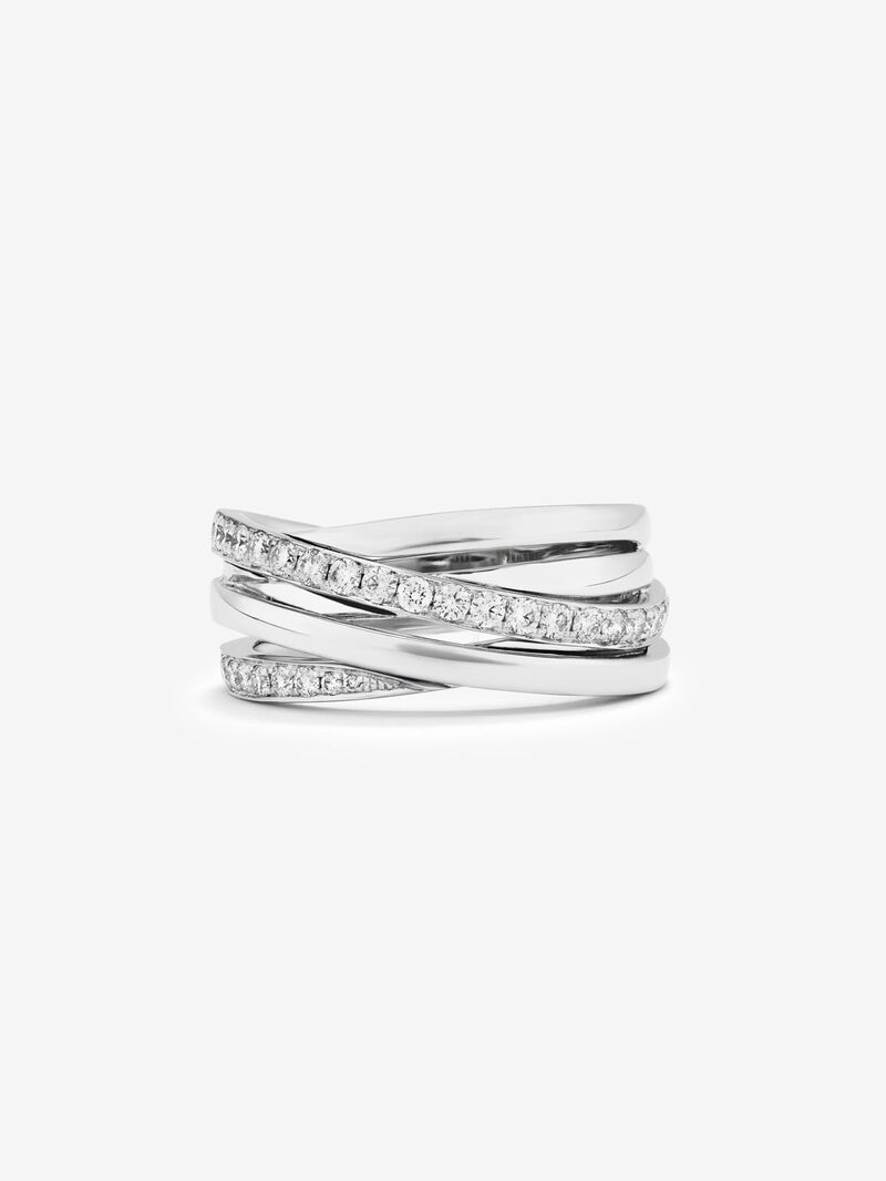 18K white gold multi-arm ring with 30 brilliant-cut diamonds with a total of 0.45 cts image number 2