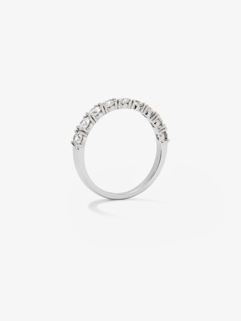 Half ring in 18K white gold with 9 brilliant-cut diamonds with a total of 1.22 cts image number 4