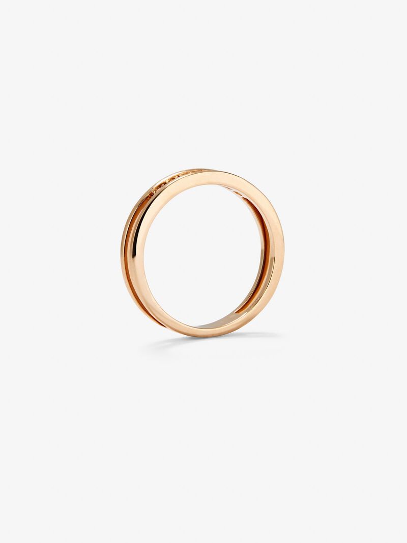 18K rose gold double ring with 7 brilliant-cut diamonds with a total of 0.1 cts image number 6