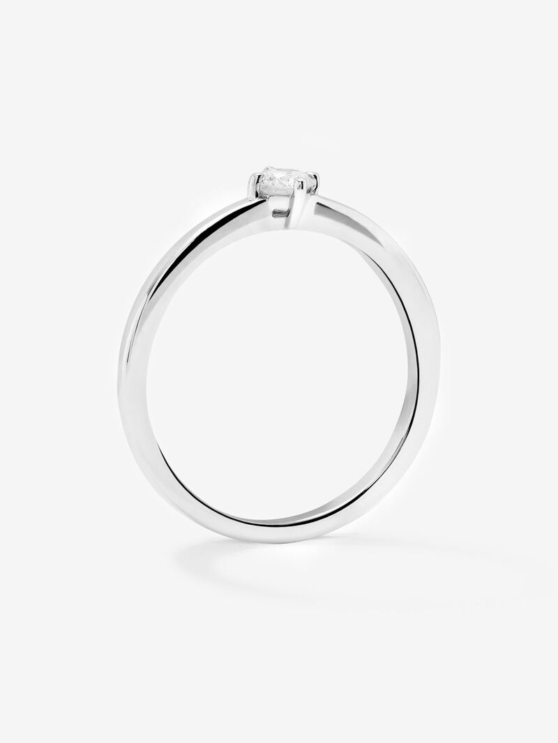 18K white gold ring with 0.15 ct brilliant cut diamond image number 2