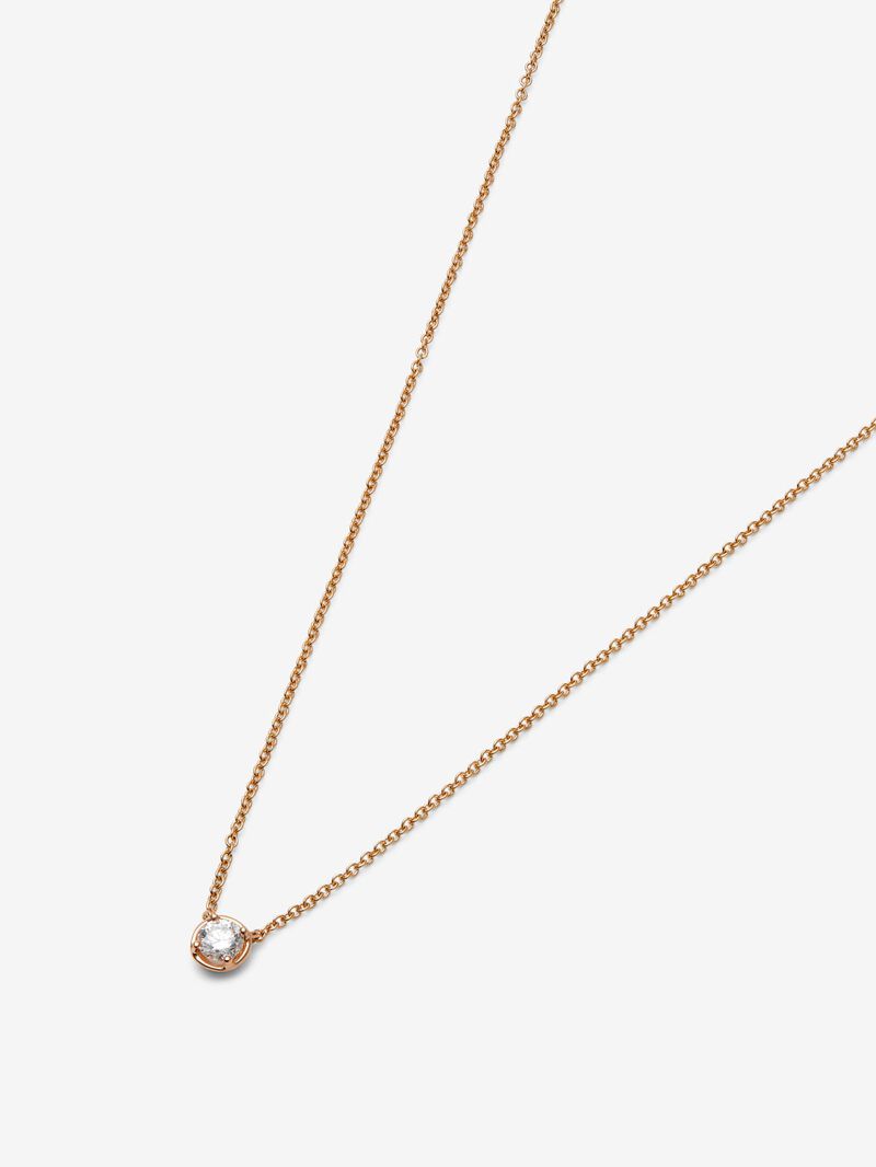 18K rose gold pendant with 0.15 ct brilliant cut diamond image number 2