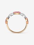 Anillo corazones de oro rosa y oro blanco de 18kt con zafiros rosas y diamantes, SO20081-OROBDZR_V