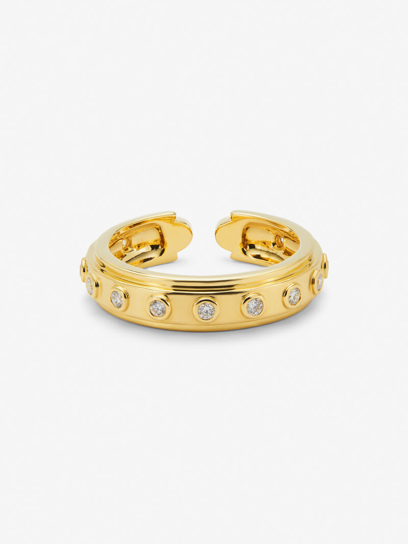 18K yellow gold ring with 16 brilliant-cut diamonds with a total of 0.28 cts image number 3