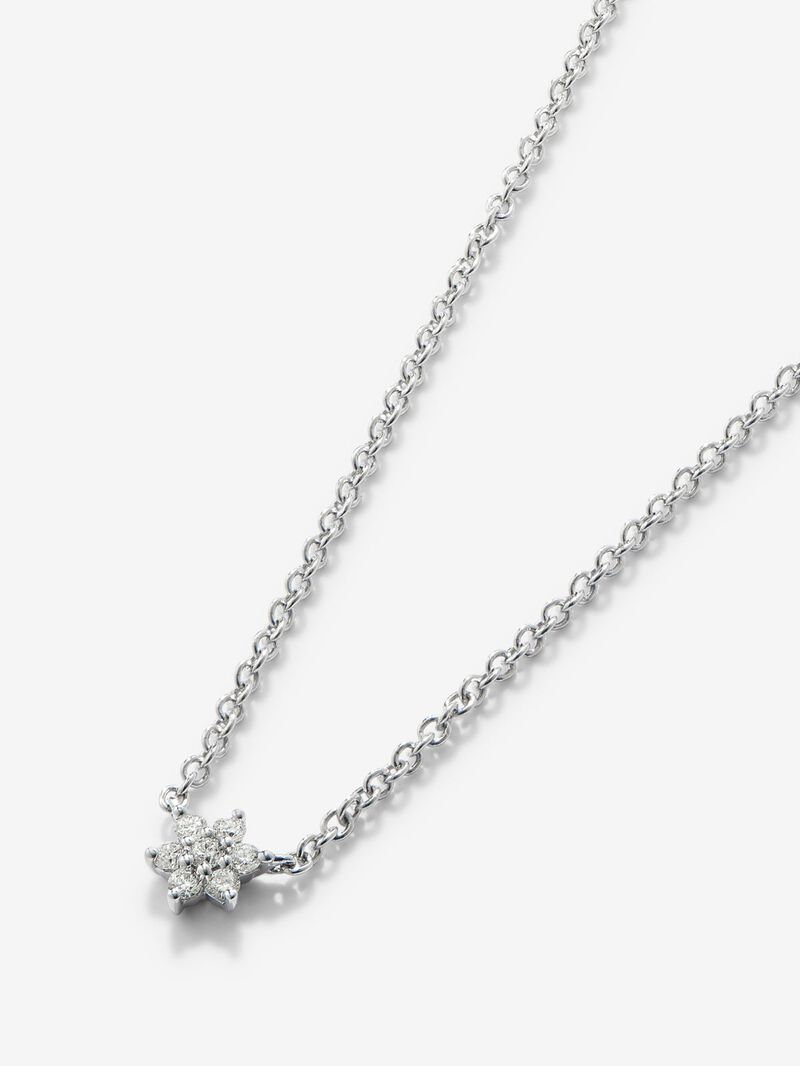 18k white gold pendant and diamonds in bright size of 0.08 cts and star shape image number 1