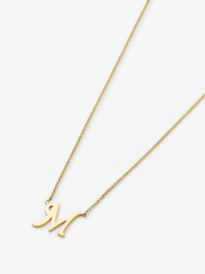 18K yellow gold pendant with letter M image number 1