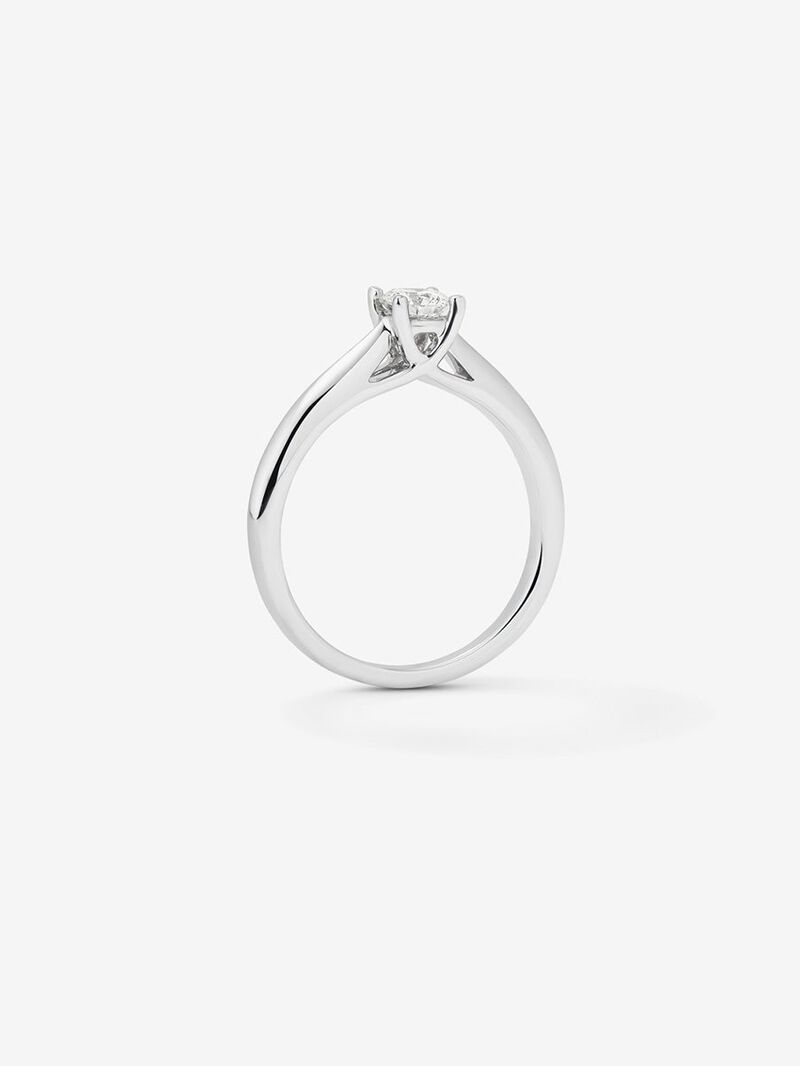 18K white gold solitaire ring with 0.15 ct brilliant cut diamond image number 3
